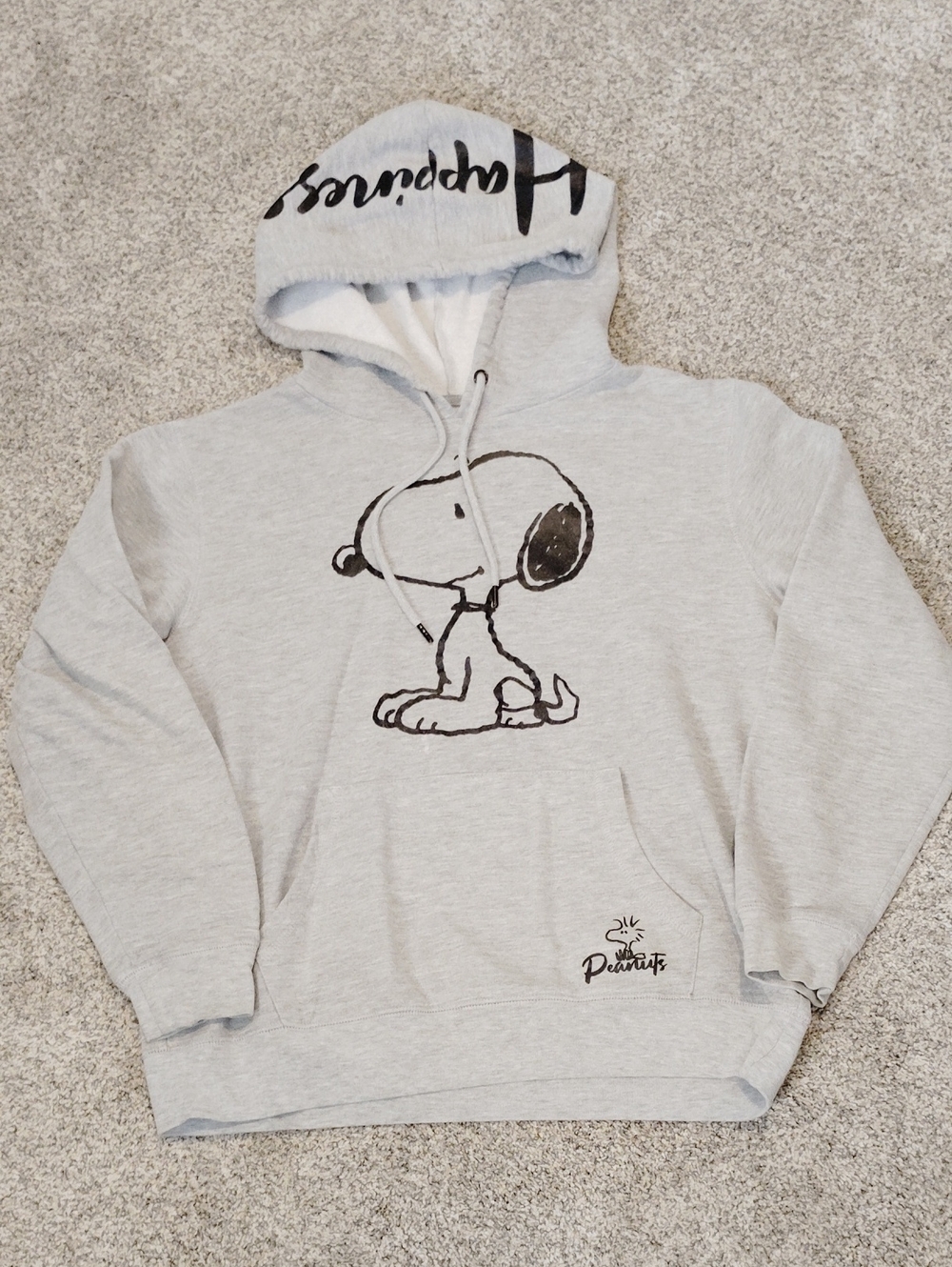 Peanuts Light Gray Crewneck Sweatshirt with Snoopy Graphic - Men's